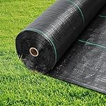 wohohoho 3.3ft x 82ft Weed Control Membrane Roll, 1m x 25m Garden Weed Membrane Heavy Duty Landscape Weed Control Fabric, 3.2oz Weed Suppressant Membrane for Patios, Garden, Flower beds, Pond