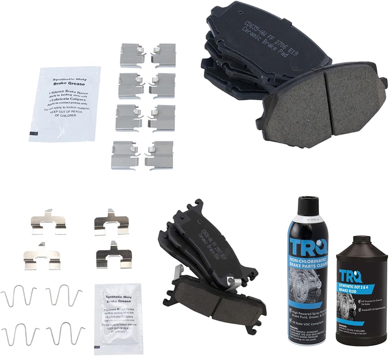 Front & Rear Brake Pads Brake Chemical Kit Ceramic Compatible with 1994-2005 Mazda Miata