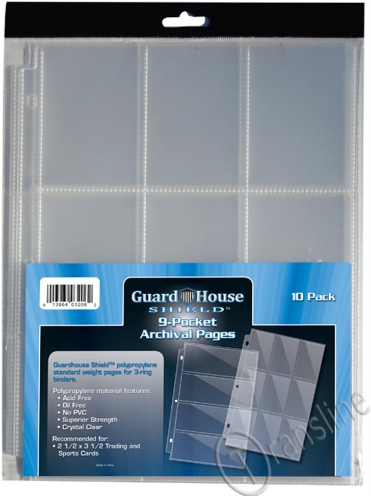 GuardHouse Shield 1.5” x 1.5” Paper Coin Holder Pages 30 Pocket for Three Ring Binders 100 Pack