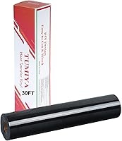 Vista 1 de TUMIYA HTV Heat Transfer Vinyl Rolls - 12" x 30 Ft HTV Vinyl, Black Iron on Vinyl DIY Design for T-Shirt (Black)