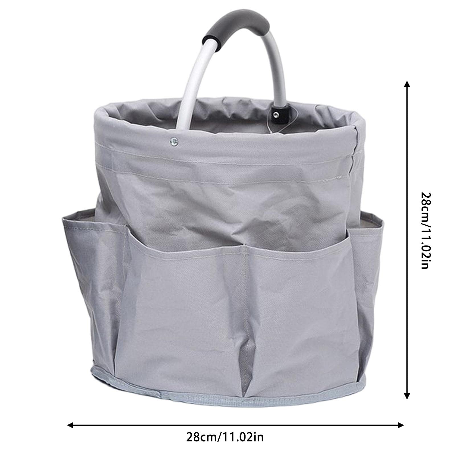 Cesto Organizer Pieghevole In Tessuto Oxford Per Pulizie E Giardinaggio - Con Manico E Tasche, Leggero, Nero