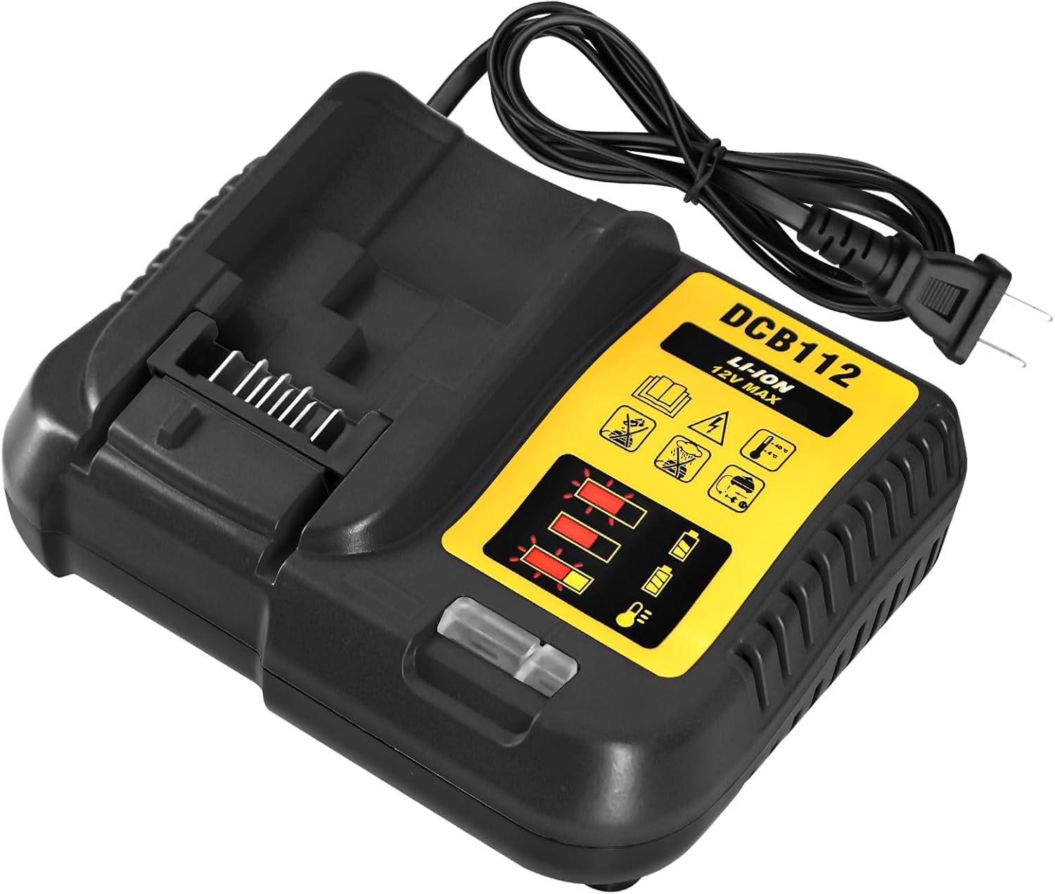 DCB112 for Dewalt Battery Charger Replacement for Dewalt 12V Max Lithium-Ion Battery DCB112 DCB118 DCB101 DCB114 DCB104 DCB126 DCB112-Black