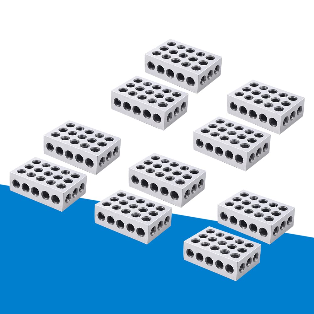 5 Matched 1-2-3 Blocks Set, Precision Machinist Milling, Industrial Tools Precision Blocks, 23 Holes