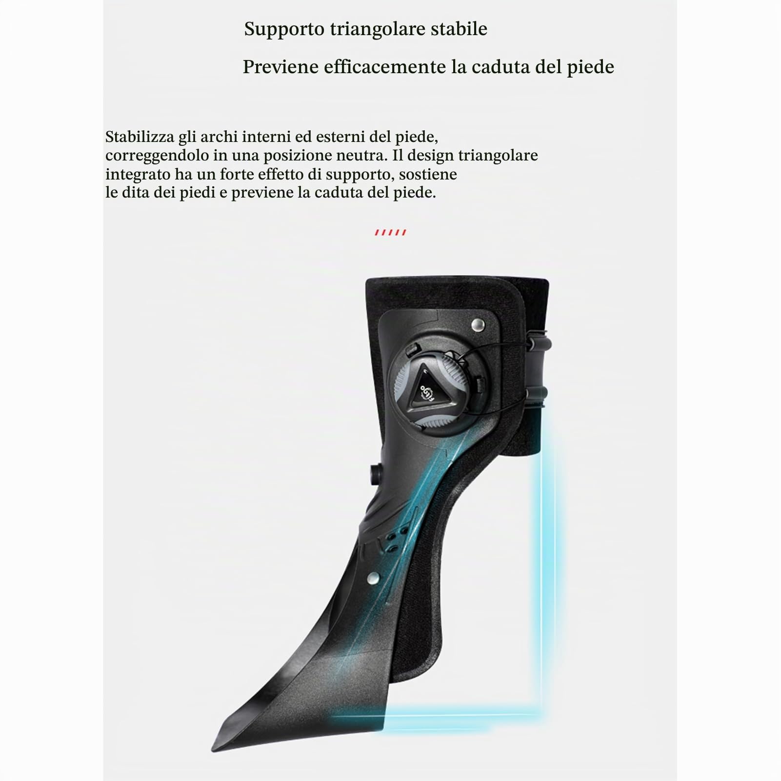 Tutore per Piede Cadente, Ortesi per Piede Cadente, Supporto per Cavigliera con Fibbia Rotante Regolabile, Ortesi per Caviglia e Piede Corretta