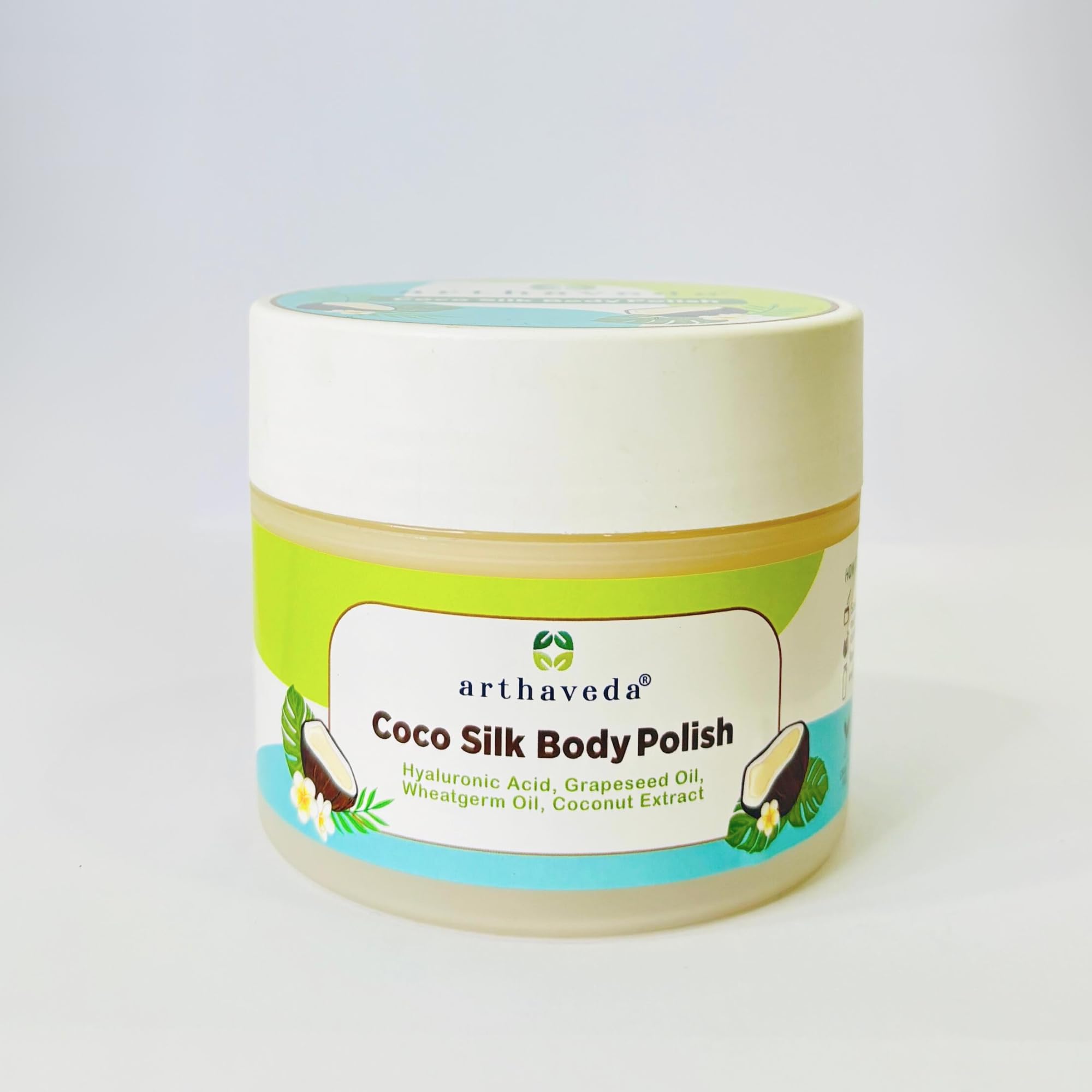 Arthaveda Coco Silk Body Polish | 2-in-1 Formula Exfoliates & Cleanses | Hyaluronic Acid, Grapeseed Oil, Wheat Germ Oil & Coconut Extract | Hydrating & Nourishing | Soft, Smooth & Radiant Skin | 200g-image-36