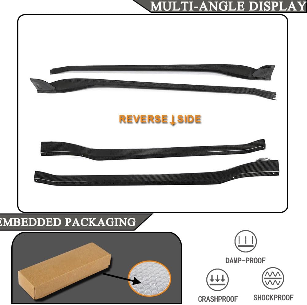 Dry Carbon Fiber Side Skirts Fits for Porsche 911 992 Turbo S 2019-2023 CF Under Door Rocker Panels Valance Extension Lip Factory Outlet
