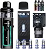 Starlux 4-Piece Set FreeMax STARLUX 40W KIT 1 Replacement Coil Box 5 Pieces 1 Replacement POD Silicone Cap Replacement Coil 0.5ohm, Black