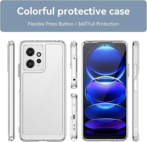 Miniatura 4 de Funda transparente para Redmi Note 12 4G, 23021RAAEG funda con protector de pantalla, antiarañazos, a prueba de golpes, transparente, policarbonato