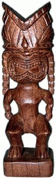 8" Hand Carved Wood Hawaiian KU Tiki Statue