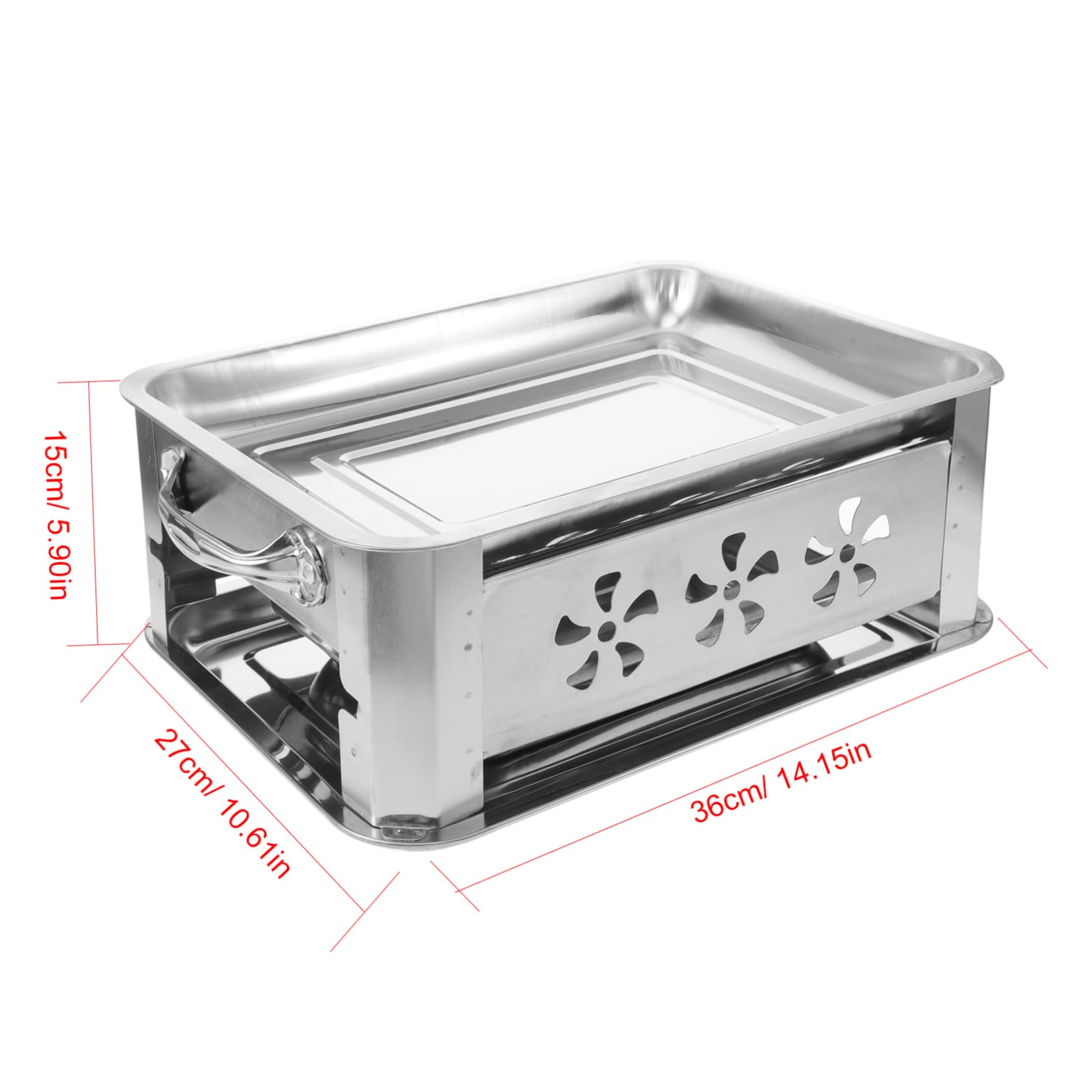 Bandeja para Pescado Gruesa de Acero Inoxidable, Rectangular y Ligera, para Camping y Cocina, Fácil de Transportar, Color Plata