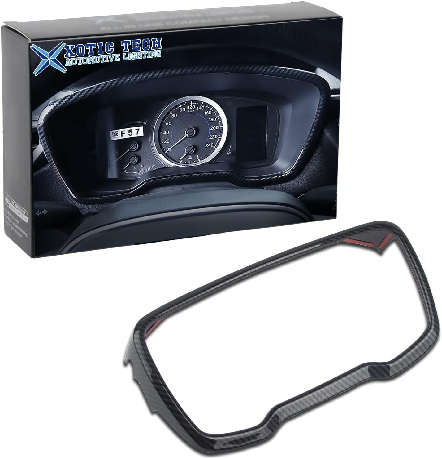 x xotic tech Interior Dial Dashboard Instrument Cover Trim Panel Frame Decoration Compatible with Toyota Corolla 2020 2021 2022 2023 2024 2025 2026 Corolla Cross(Carbon Fiber Pattern)