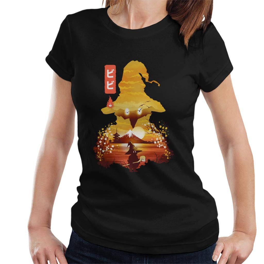 Cloud City 7 Final Fantasy Vivi Orunitia Ukiyo Women's T-Shirt Black