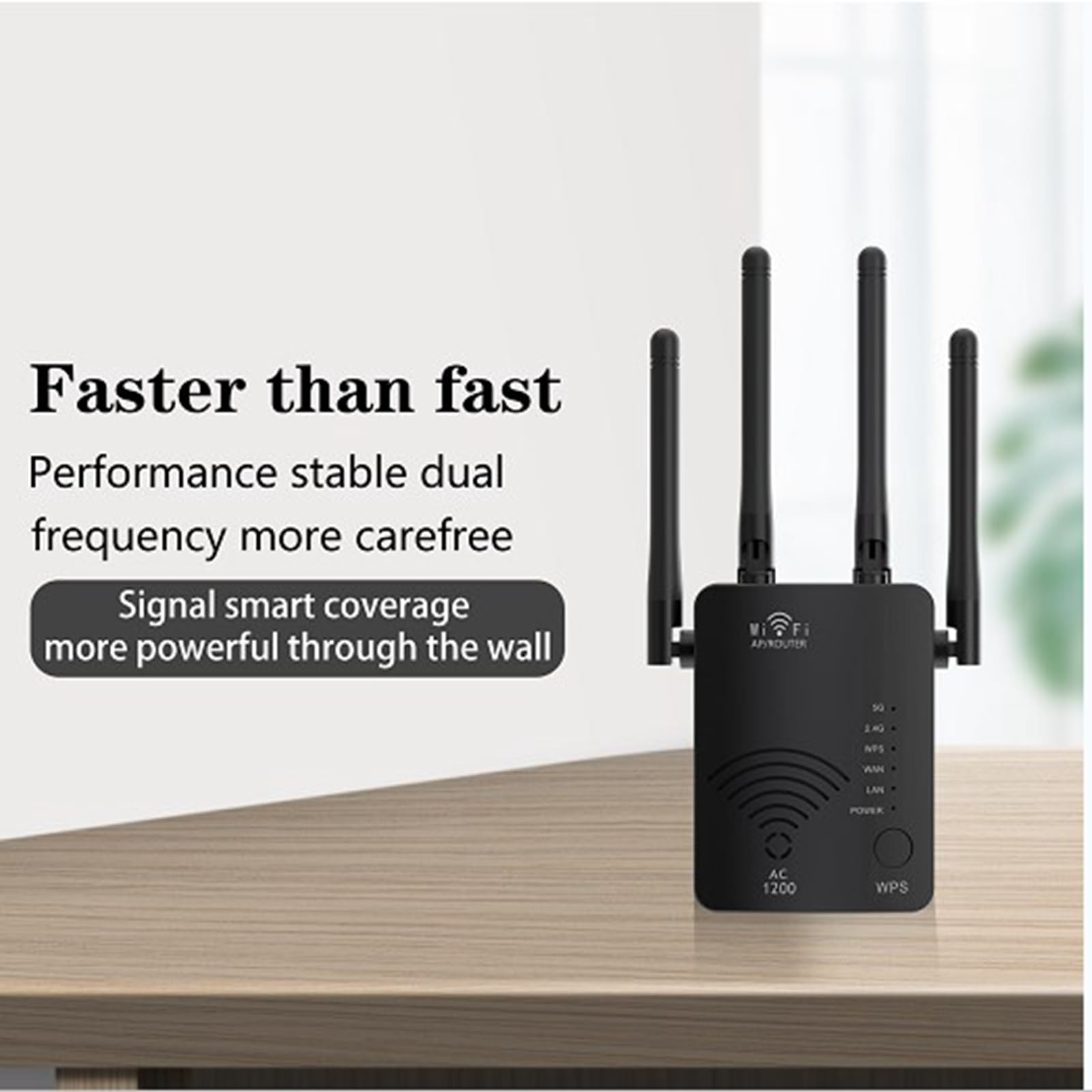 Router Wireless 5G Dual Band 1200M - Velocità 300 Mbps 4 Modalità Operative e 4 Antenne ad Alto Guadagno - Supporta Protocolli di Sicurezza WEP WPA WPA2 - Spina EU 100-240V