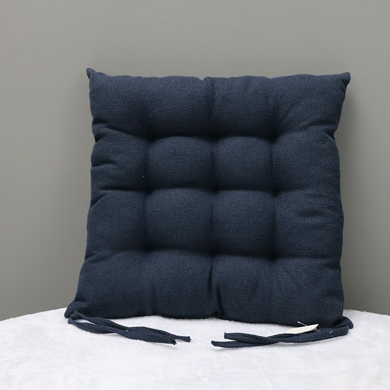 Coussin de chaise respirant et confortable en coton lin bleu