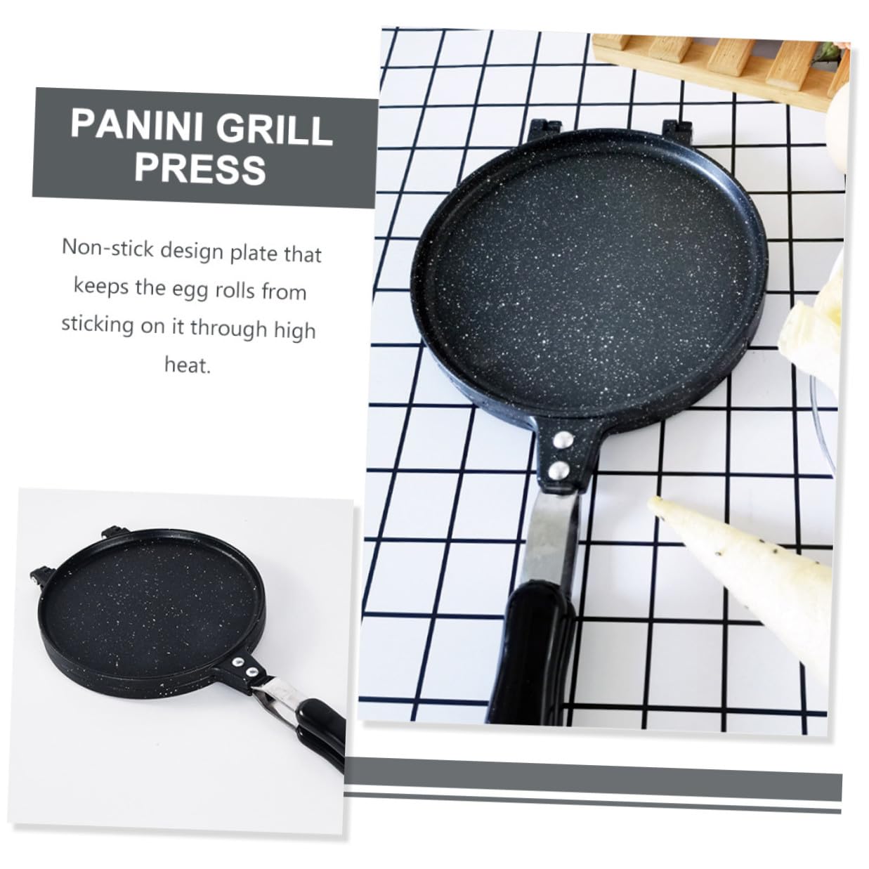 VILLCASE Stampo Antiaderente Per Cottura Doppio Lato Macchina Per Waffle Domestica e Teglia Per Involtini Primavera Utensile Da Cucina Fondamentale Per Gas Adatto Per Preparazioni Casalingh