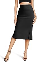 Urban CoCo Women's Stretch Office Fishtail Pencil Skirt High Waist Bodycon Midi Skirt with Slit