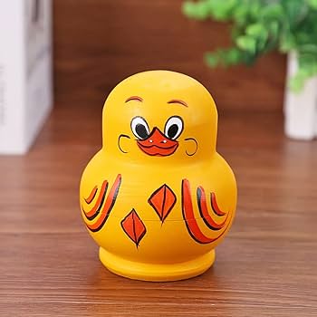 Amazon | 10層黄色いアヒル木製マトリョーシカキッズおもちゃ