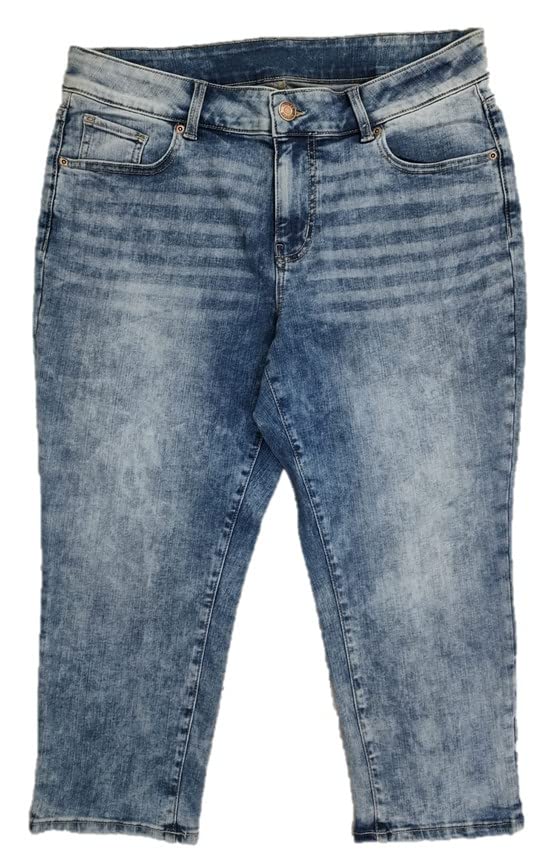 happening Plus Size Women -Curvy Slim Fit -MID RISE -Denim Stretch CAPRI/CROPPED Jeans- Above Ankle-Mid Blue - Waist Size 30(M)/32(L)/ 34(XL)/36(2XL)/ 38(3XL)/40(4XL)/ 42(5XL)/44(6XL)/ 46(7XL)/48(8XL) inch-picture-51