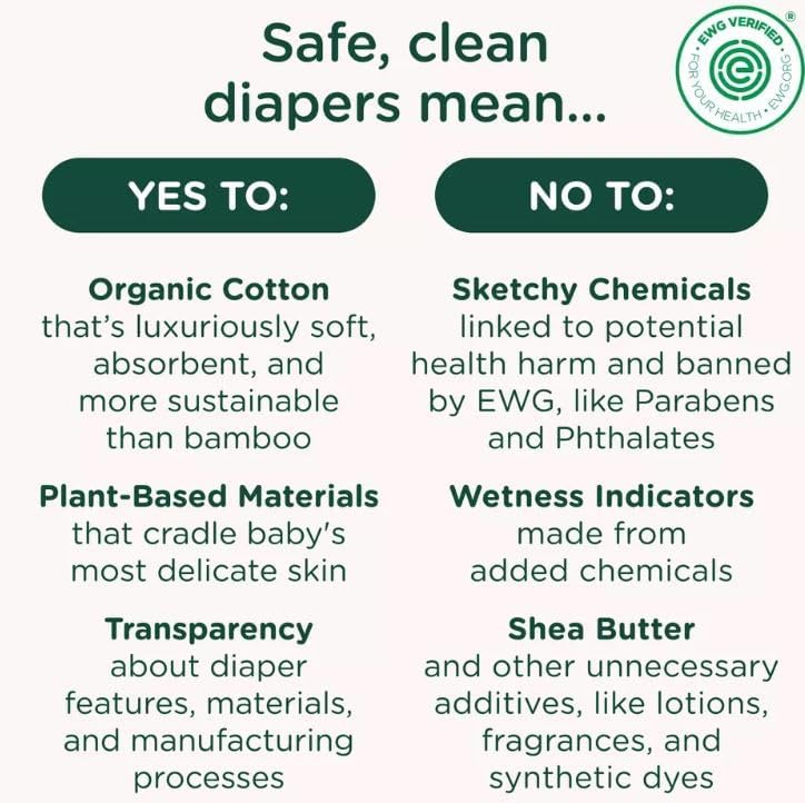 HealthyBaby Luxury Diapers, Certified Safe Organic Cotton Enhanced, Size N, 64 Count