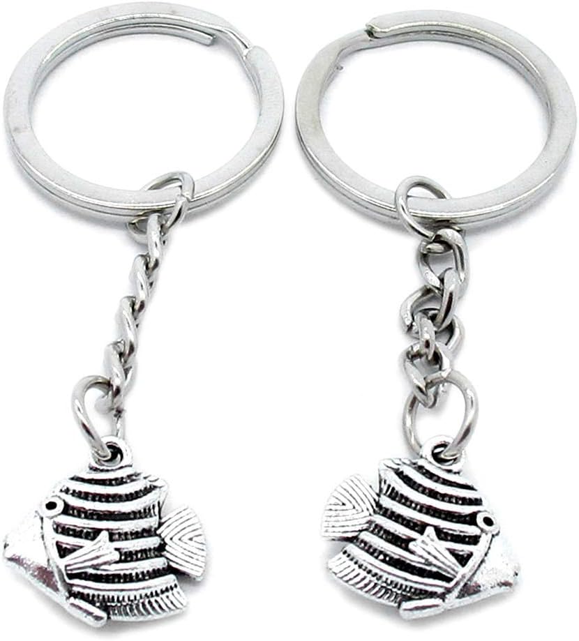 100 Pieces Keyring Keychain Wholesale Suppliers Jewelry Clasps Z5XF6D Tropical Fish