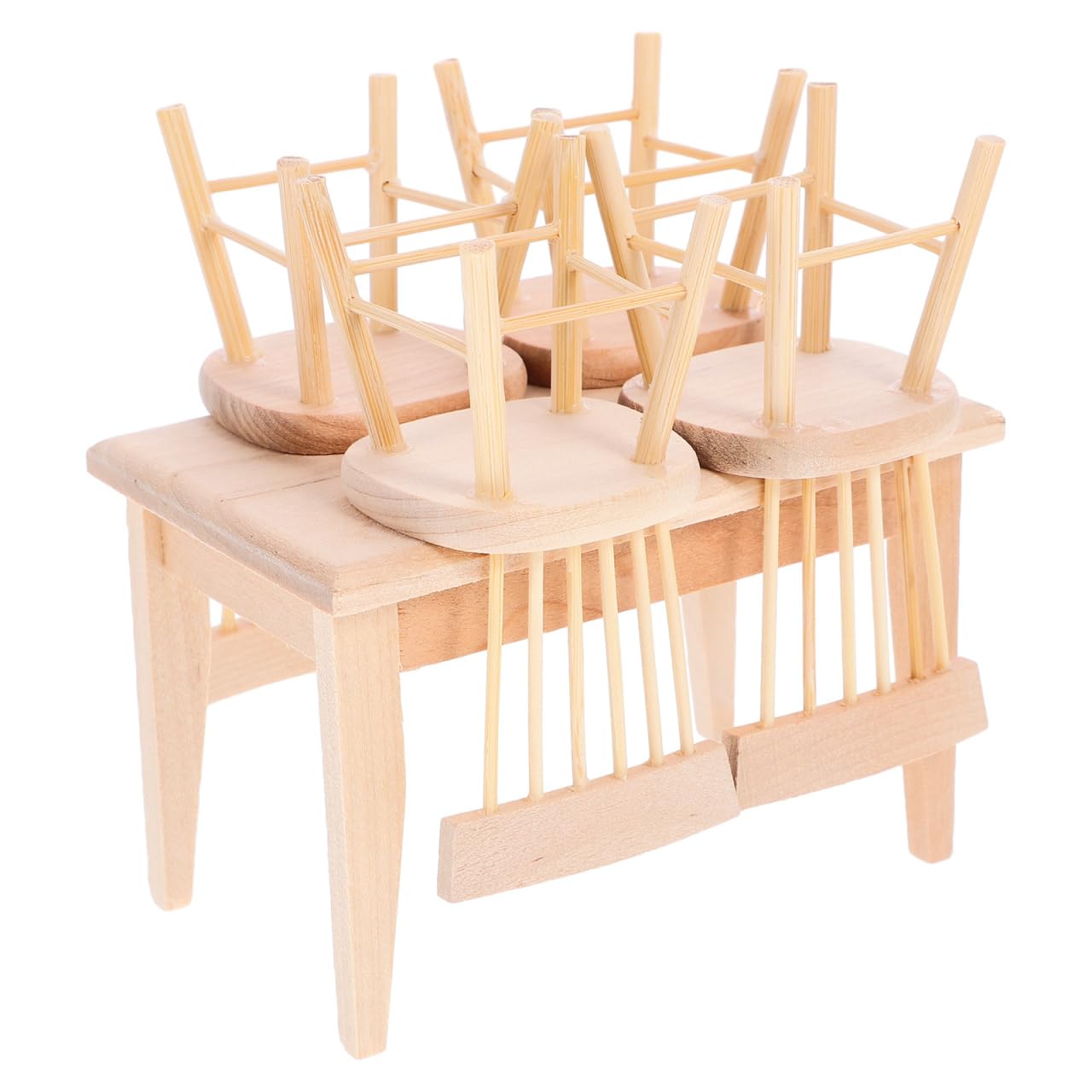 ibasenice Mini Meuble Maison De Poupée Siège en Bois Mobilier Maison Poupée pour Micro Décors Accessoires De en Bois Ornement De Bureau Et Photo