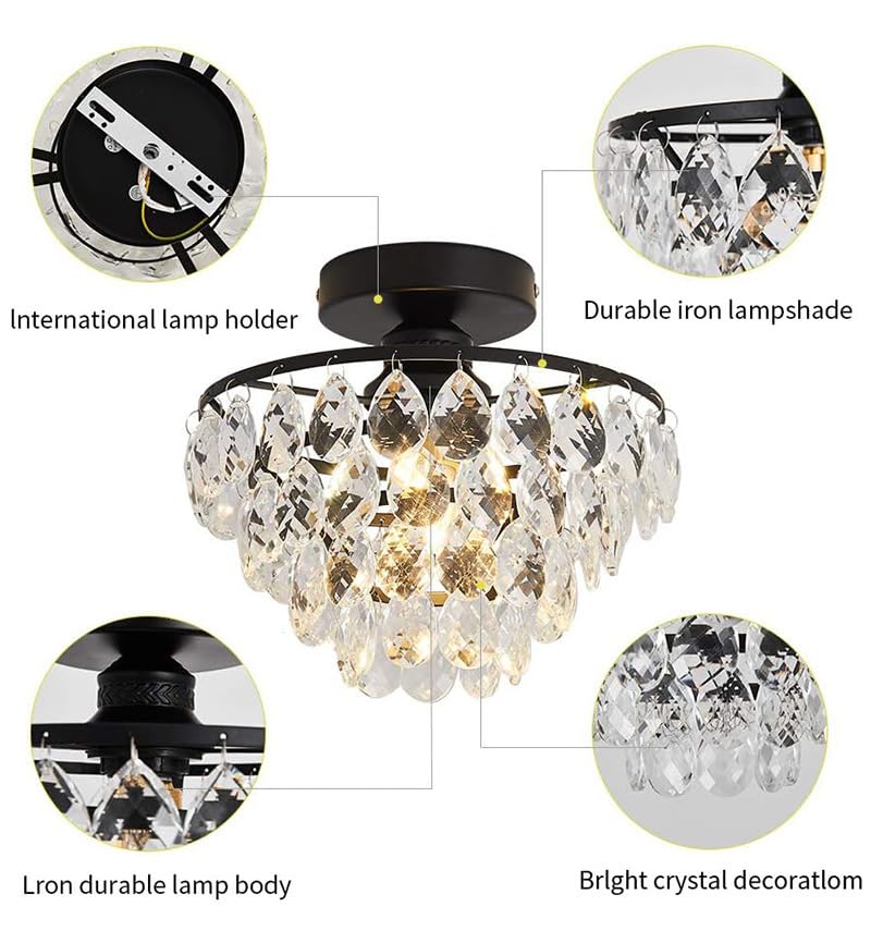 Iluminación para pasillos y dormitorios con lámpara LED de cristal 3