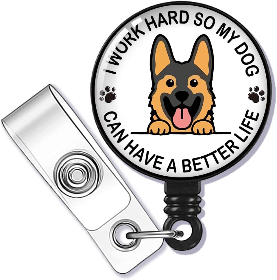 German Shepherd Dog Cute Badge Reel