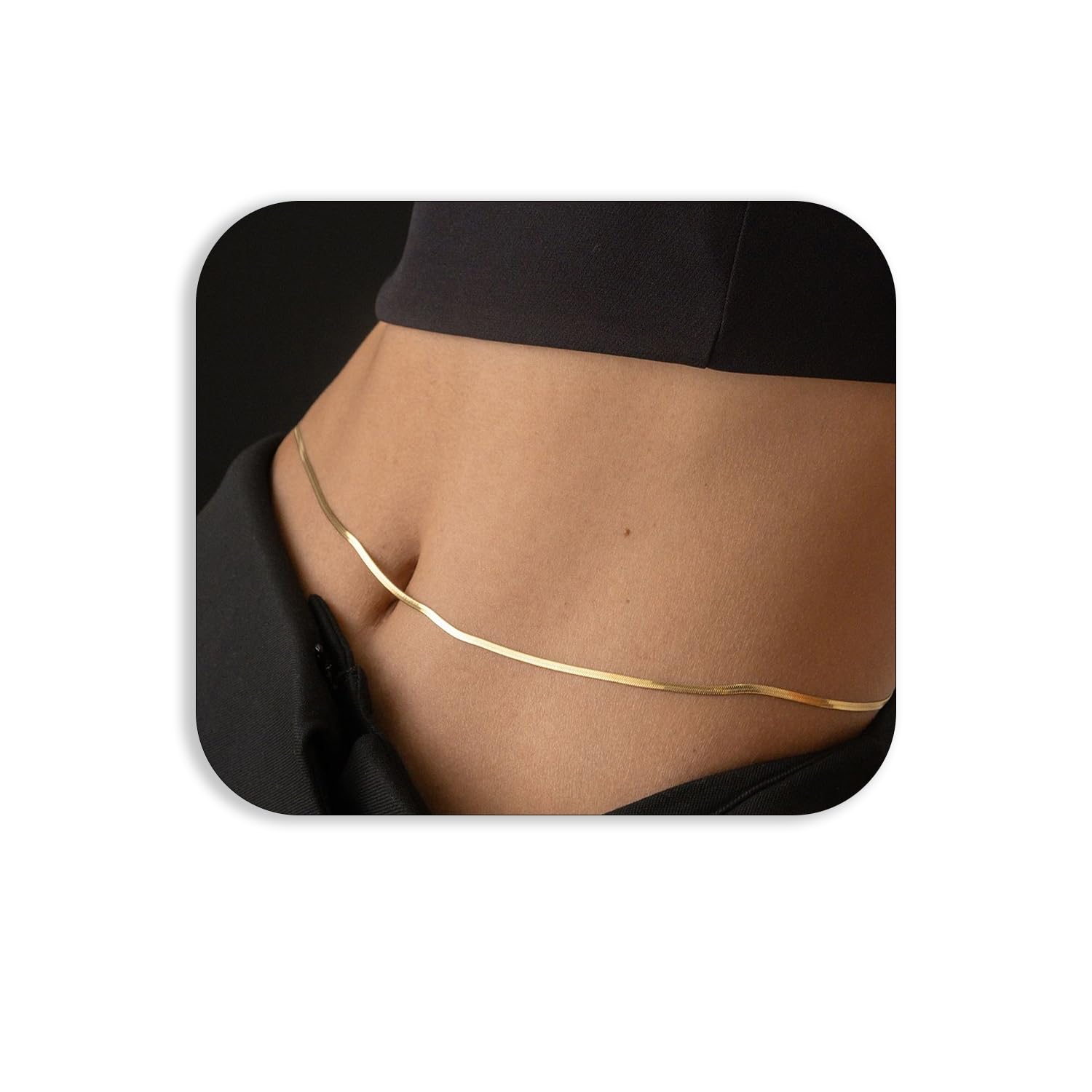 FASHIONS Adjustable Gold Plated Flat Snake Waist Belly Chain Kamarbandh Beach Bikini Body Chains for Women Girls