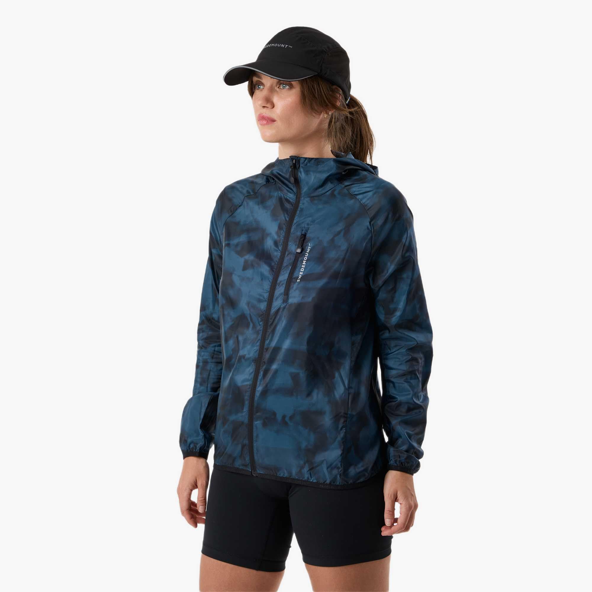 Swedemount Chaqueta cortavientos plegable para mujer, ligera, impermeable y resistente al viento para entrenamiento al aire libre