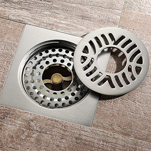 Drain de sol de douche en laiton massif au design carré premium - 5