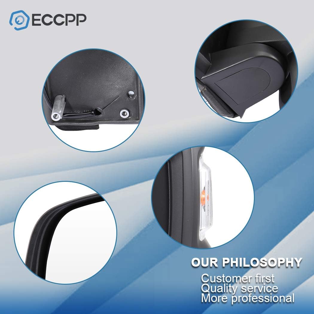 ECCPP Driver Side Mirror Manual Adjustment Turn Signal Door Mirror Replacement fit for 2014-2019 For Ram ProMaster 3500 Black