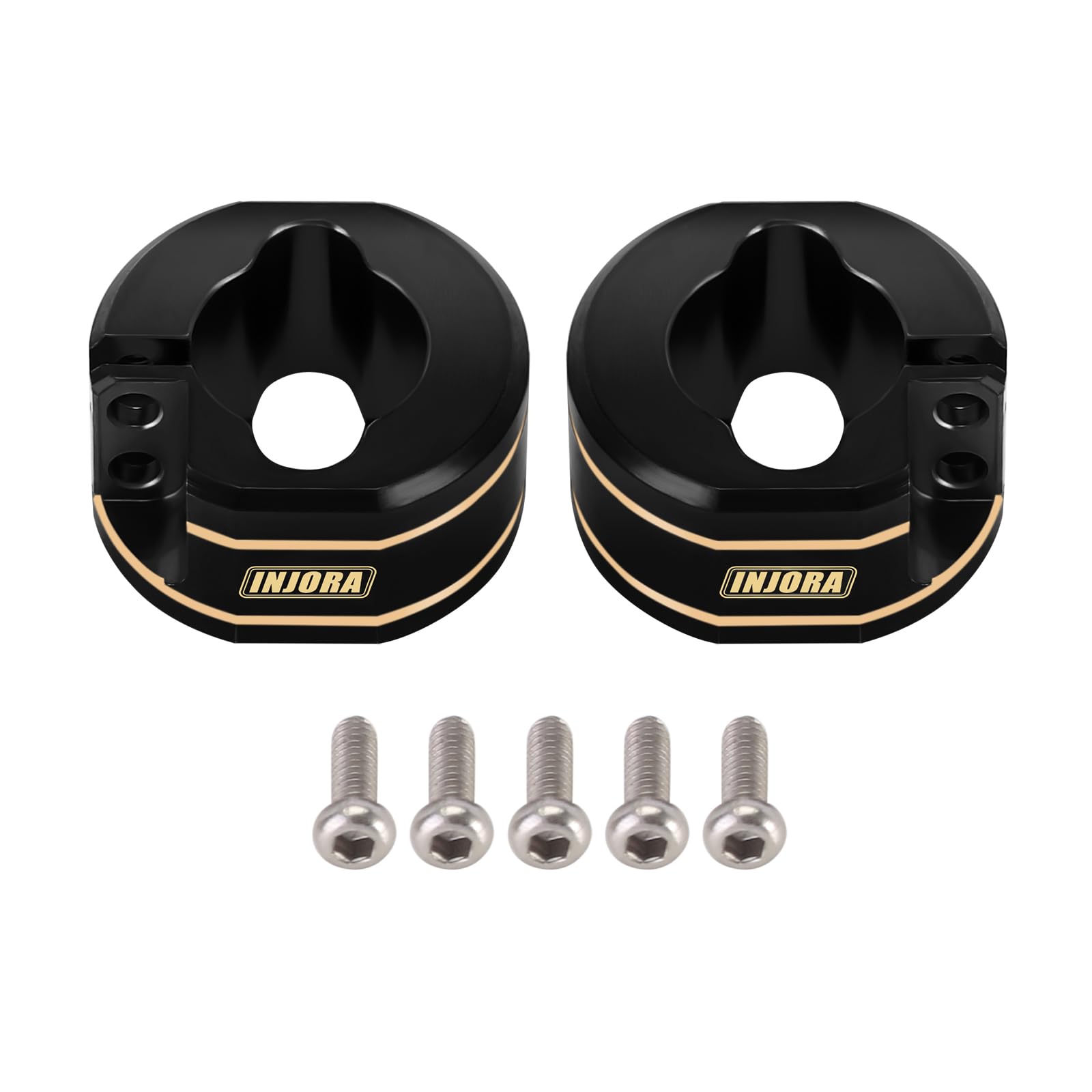 INJORA Brass Rear Axle Counterweights 14g/pcs Upgrade Part for TRX4M 1/18 RC Crawler, 2PCS(Black)