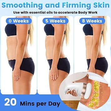 Cellulite Massager, Lymphatic Drainage Massager with 3 Massage Heads & 6 Washable Pads, Body Sculpting Machine, Handheld nti Cellulite Remover Massager for Whole Body Parts