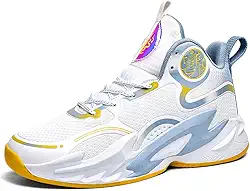 Tênis de basquete masculino de cano alto com solado de malha respirável e suporte durável para tornozelo Equipamento de basquetebol