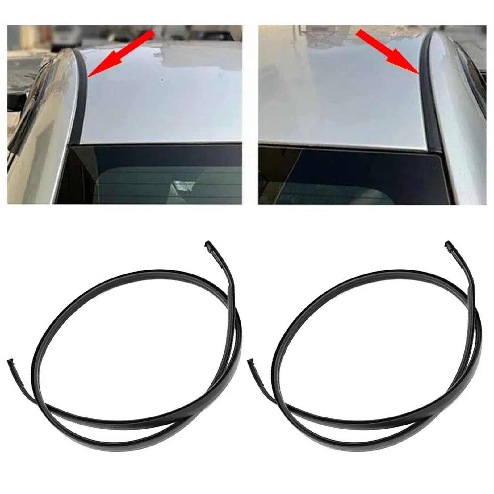 2 Piezas Para Toyota Para Yaris Hatchback 2007-2011 Moldura Por Goteo De Techo Izquierdo + Derecho Acabado Tira Sello Accesorios Coche Junta de Goma para Puerta de Coche