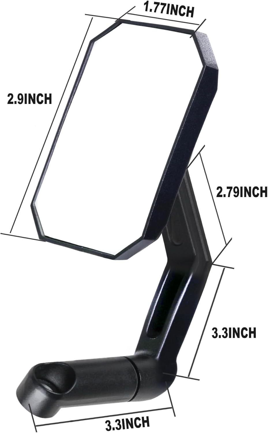 Hood Mirror Adjustable Wide-angle Blind Spot Mirror Compatible with 2007-2017 Wrangler JK JKU JL JLU JT 2007-2024-Left-hand Passenger Side