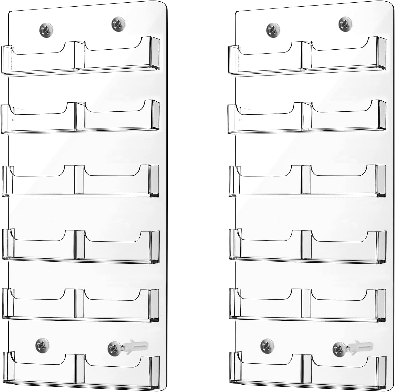 Amazon.com : Qunclay 2 Pack 12 Pocket Acrylic Vertical Business Card ...