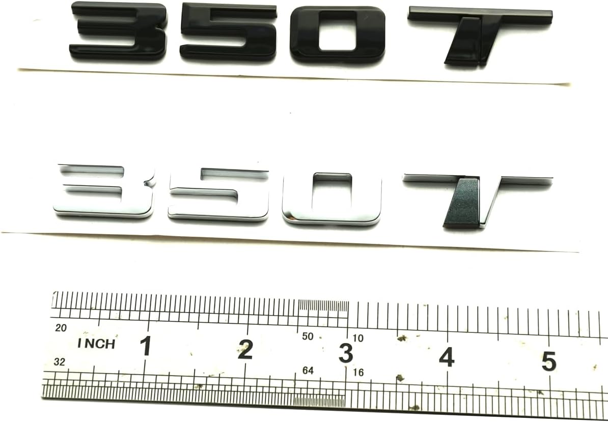 1Pc 350T Logo Emblem Compatible with CT4 CT5 XT4 XT5 Rear Turnk 350 T Nameplate 3D Badge (Glossy Black)