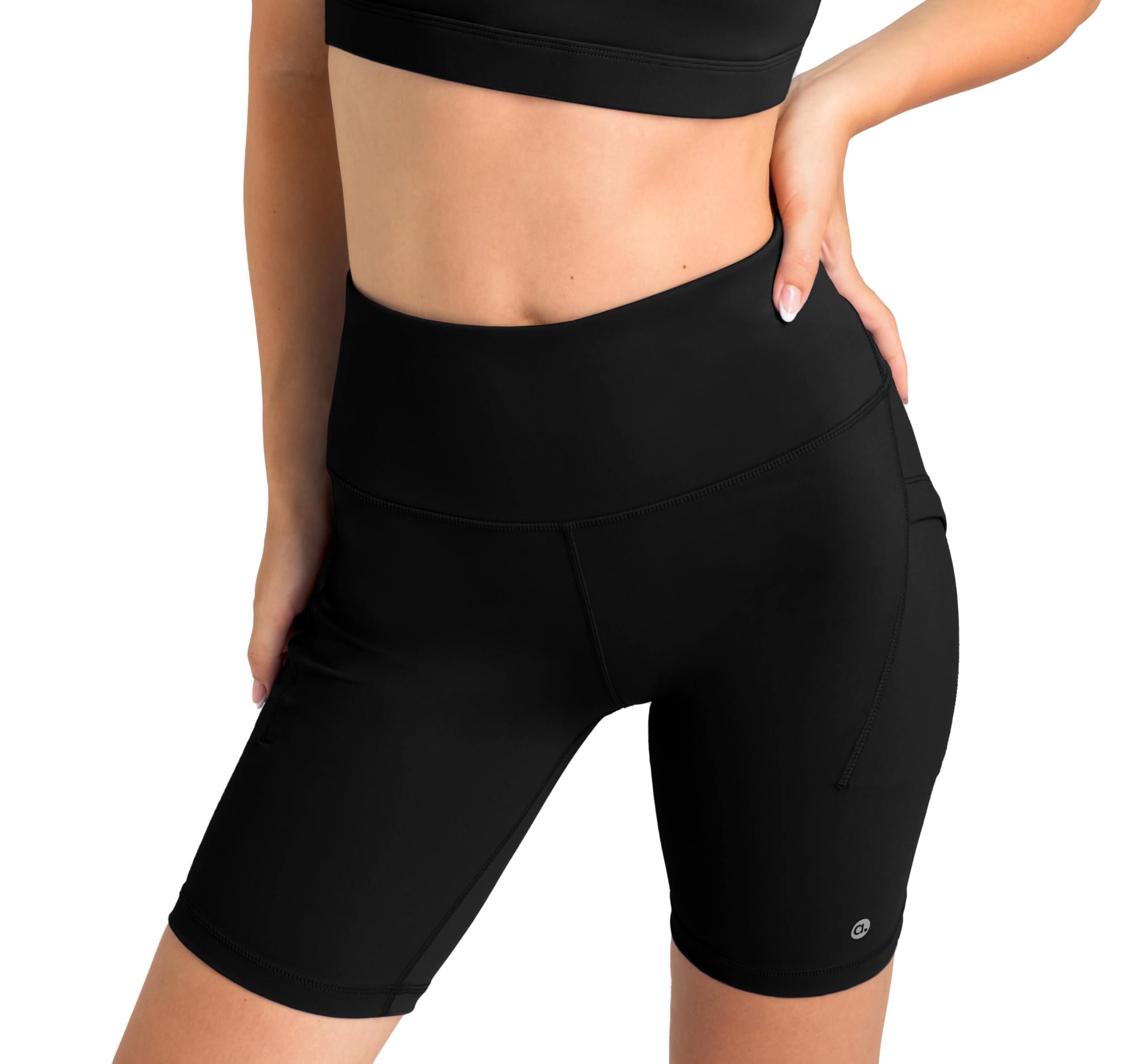 Aruki Damen Hochtaillierte Biker Shorts Mit Taschen, Effektive Bauchkontrolle, Figurformend Kompression, Atmungsaktiv Feuchtigkeitsableitend, Komfortabel Sanfter Trainingstextilien – Serenity – Medium