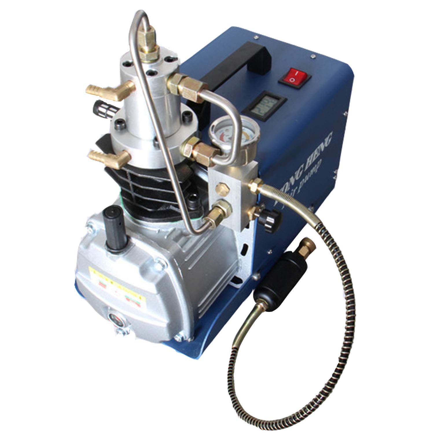 Amazon | Poafamx 電動空気圧縮機 高圧空気ポンプ 110V 1.8KW 300Bar  