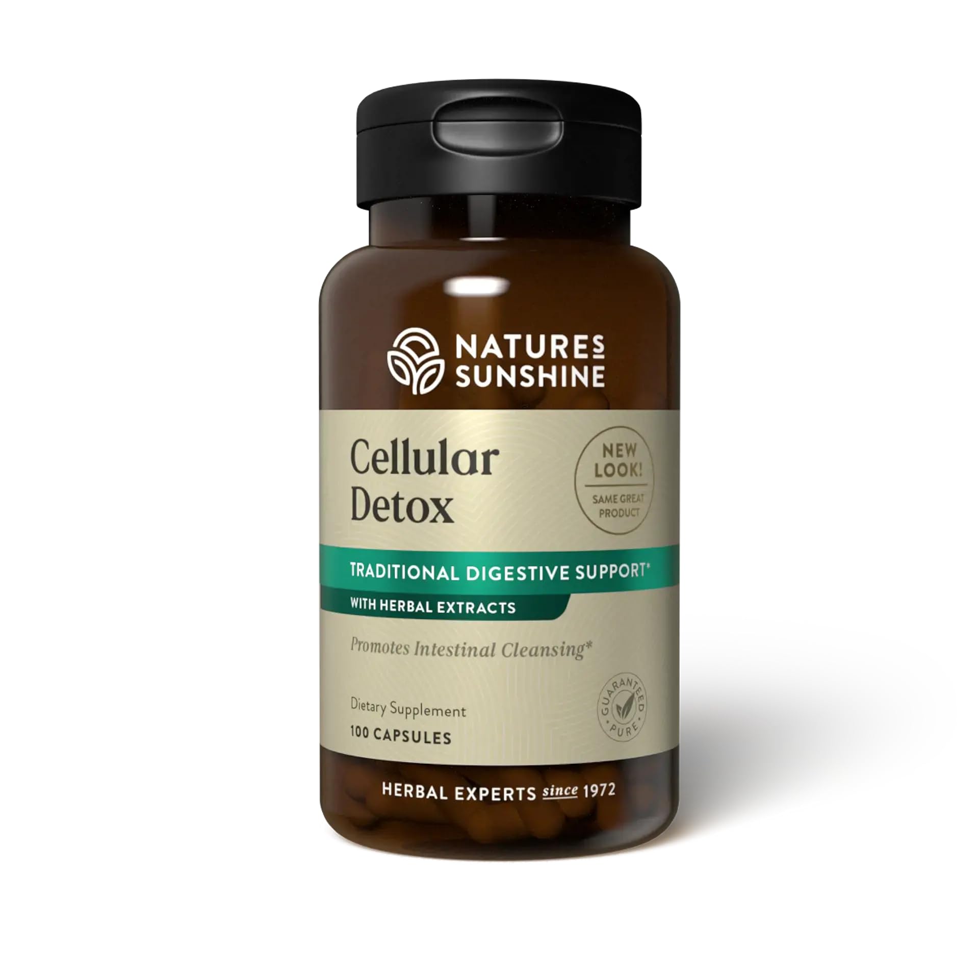 Nature's Sunshine Cellular Detox, 100 Capsules, Kosher | Natural Digestive System Supplement That Helps Facilitate Bowel Movement with Herbs