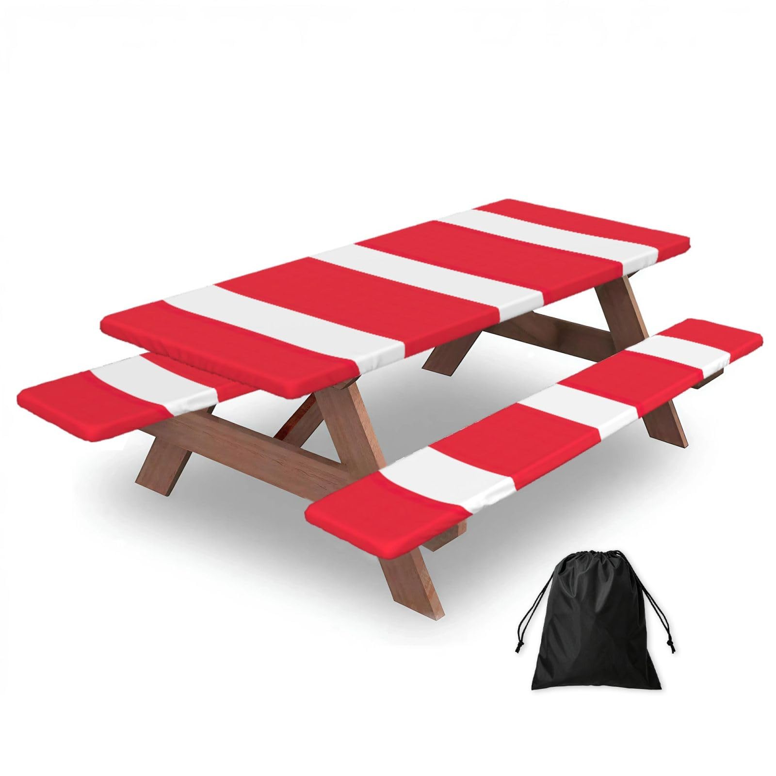 Yqxwjl Black Austrian Flag Print Camping Essentials Waterproof Camping Table And Bench Cover With Drawstring Bag 183 Cm
