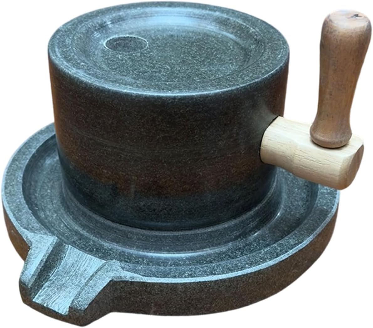 Manual Stone Grinder for Beans Grains, Green Stone Kitchen Mill for Flour Peppers Corn, Hand Crank Grain Mill for Home Cafe