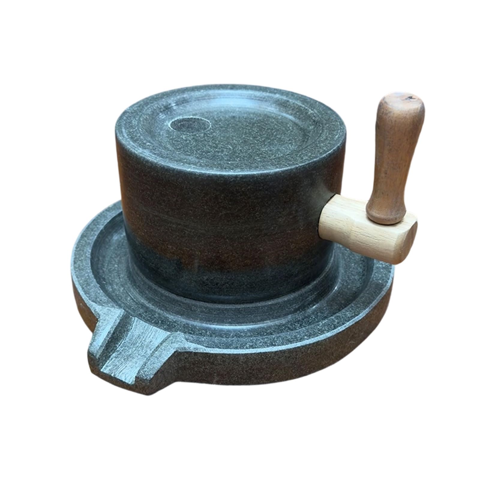 MALSSE Stone Mill Grinder for Soaked Bean Hand Operated Bluestone Grinding Equipment Kitchen Accessory Green Stone Grinder