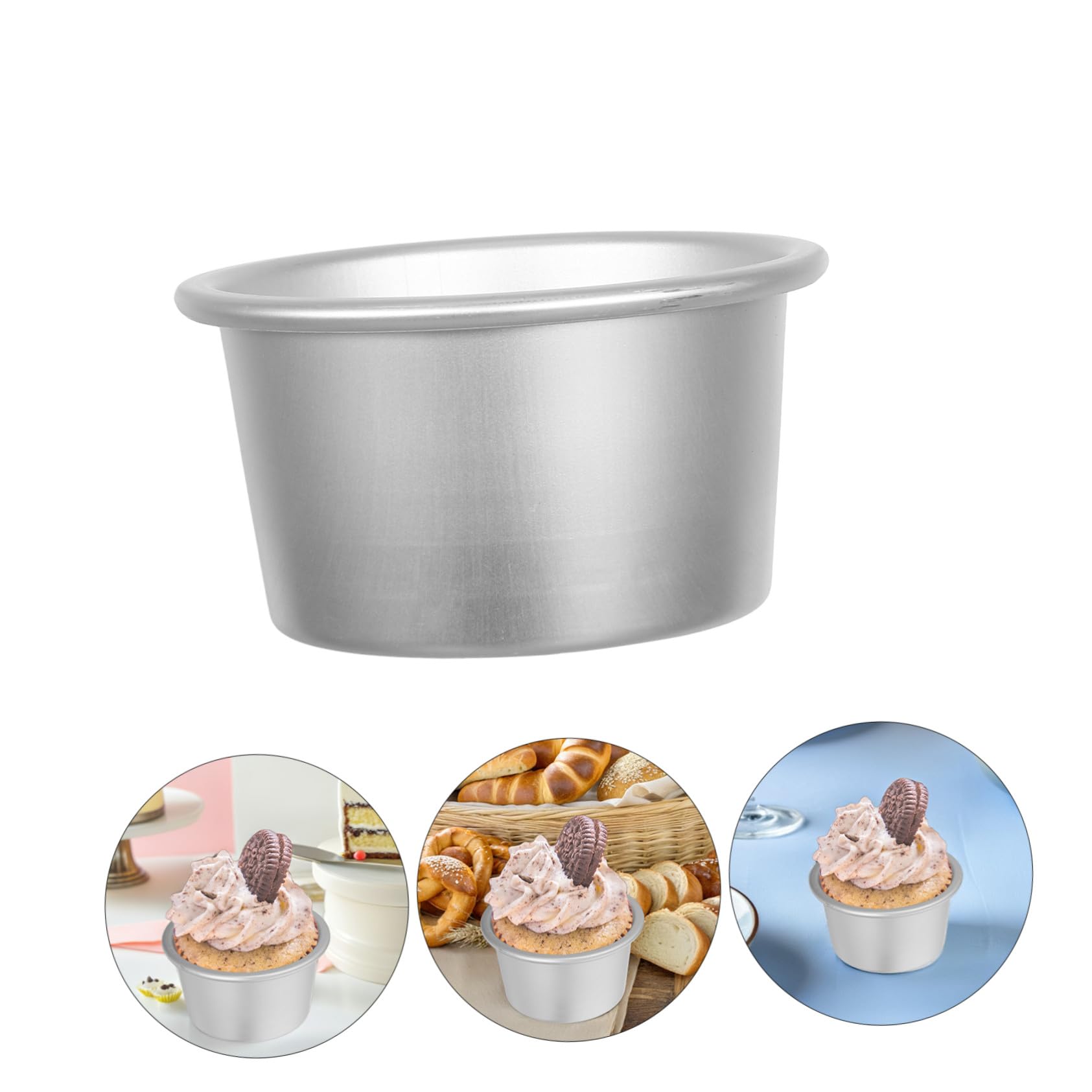PRETYZOOM 25 Piezas Molde de pastel de aluminio sartén antiadherente bandeja para hornear pan molde para pasteles de aluminio Plata