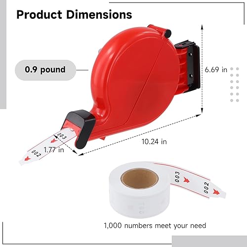 Miniatura 4 de Dispensador de boletos, dispensador de boletos, dispensador de número de boleto, dispensador de 3 dígitos para tomar un número | Máquina