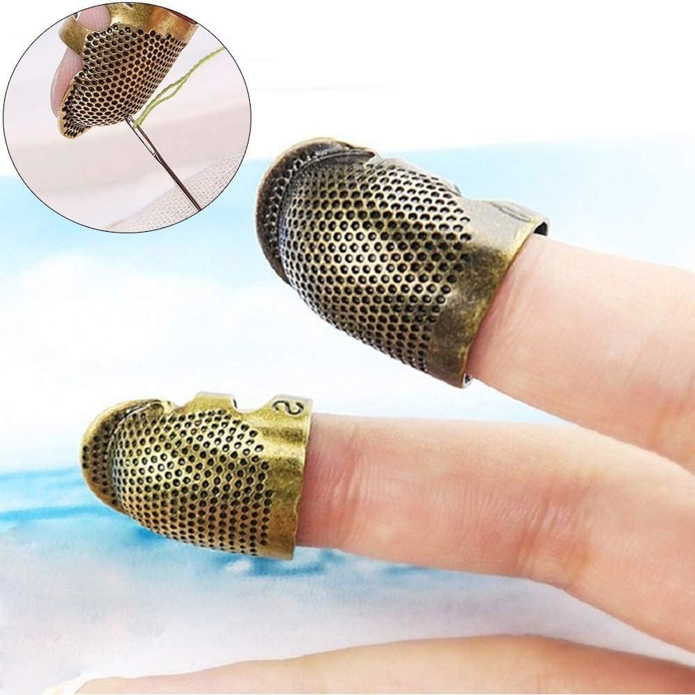 3 Pieces of Finger Protector for Sewing Thimble, Metal Adjustable Sewing Tool Quilting Craft Accessories