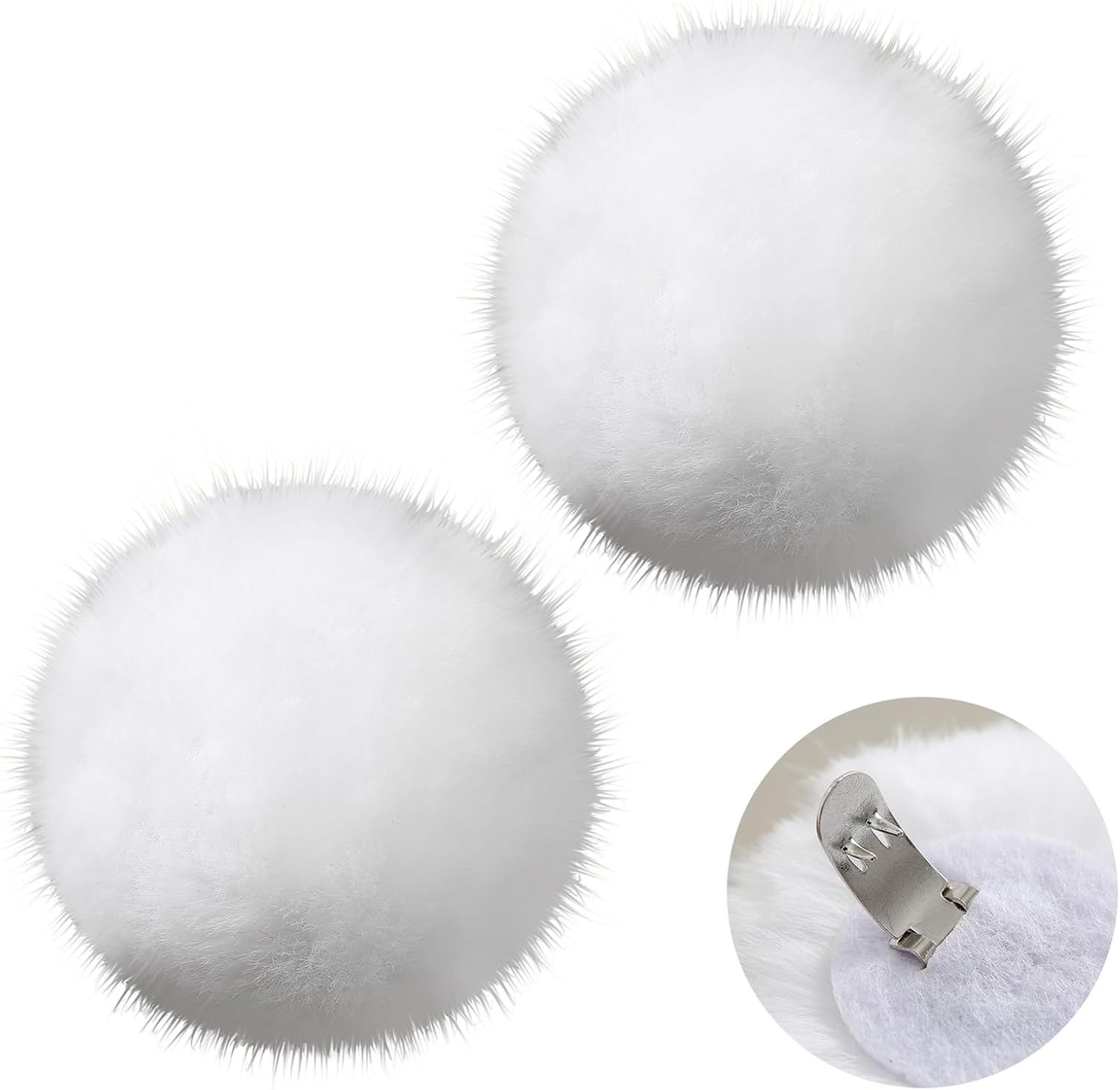 3 inch large pom pom shoe clips 2 pcs fluffy white shoes ball decoration women halloween fairy costume accessories 2 pcs white
