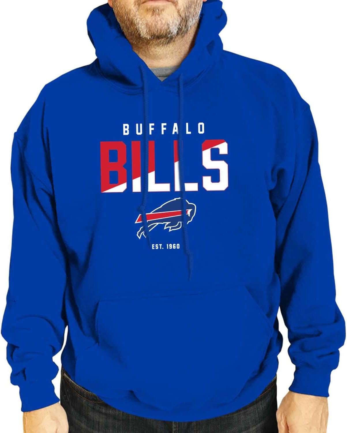 Team Fan ApparelAdult NFL Diagonal Fade Fleece Hooded Sweatshirt - Unisex Tagless - Officially Licensed Football Pullover