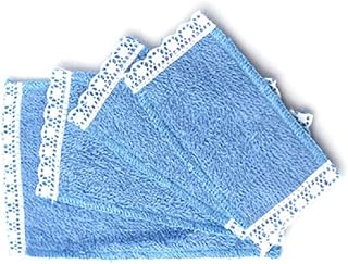 Melody Jane Dollhouse 4 Blue Lace Edged Towels Miniature Bathroom Accessory